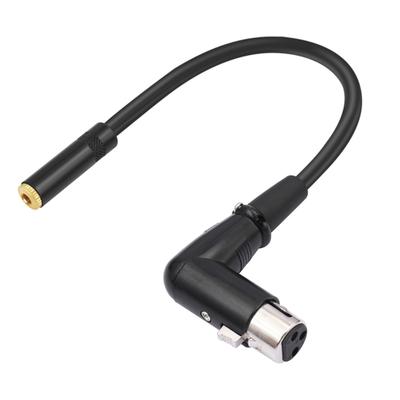 Cabo Adaptador Conversor de Som Ângulo Reto 3 Pinos Fêmea para 1/8 TRS Fêmea Para Equipamentos de Microfones Sem Fio de Câmera