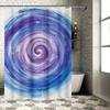 Watercolor Spiral Artistic Waterproof Shower Curtain - Creative Design for Bathroom, Adds Unique Calmness and Elegant Style