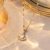 Hollow Diamond‑Enc‑rusted Skirt‑Fan Collarbone Chain, Light‑Luxury Niche Advanced‑Sense Commuter Women Necklace
