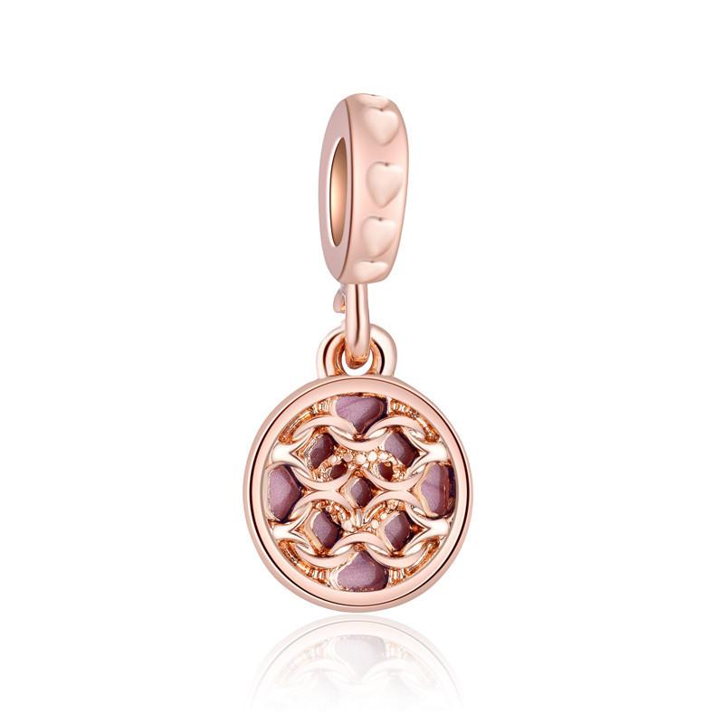 Luxury Rose Gold Plated Crystal Flower Animal Love Heart Charms Beads Fit Original Bracelet DIY Pendants for Jewelry Making