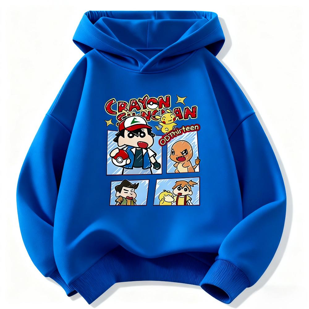 Crayon Shin-chan Children's Hoodies, Boys' and Girls' Clothing, Autumn and Winter Warm and Versatile Children's Hoodies