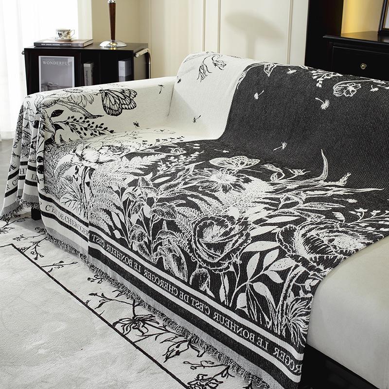 Pastoral Chenille Sofa Cover: Thick, Full-Coverage, Anti-Scratch Slipcover for All Seasons