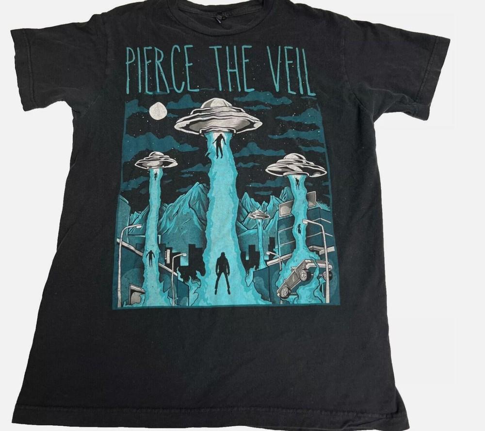 Pierce The Veil Band Shirt UFO Abduction T-shirt Cotton Unisex Tee S-5XL Unisex T-Shirt S