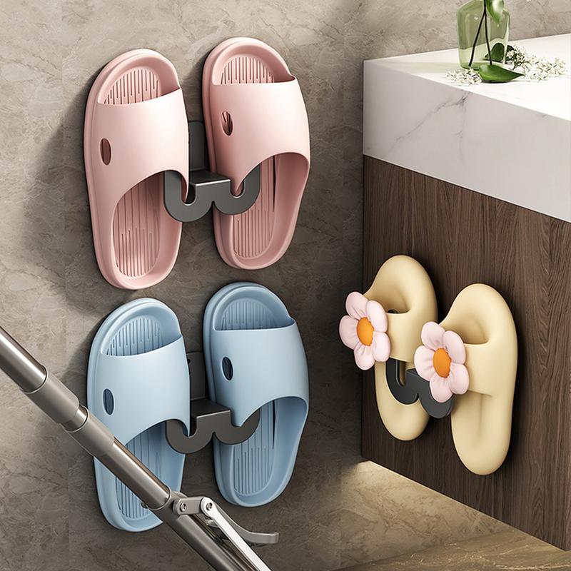 Wall Mounted Shoe Rack Slipper Storage Organizer Hanger Simple Design Door Slipper Hanger For Living Room Foyer Bathroom Hallway