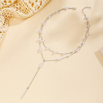 Pearl Necklace New Jewelry Niche High-end Accessories Sweater Chain Light Luxury Fringed Collarbone Chain