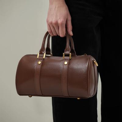 Maillard Retro Handbag Cross-border Women's Bag Light Luxury Fashionable Boston Bag Vegetable Tanned Cowhide Crossbody