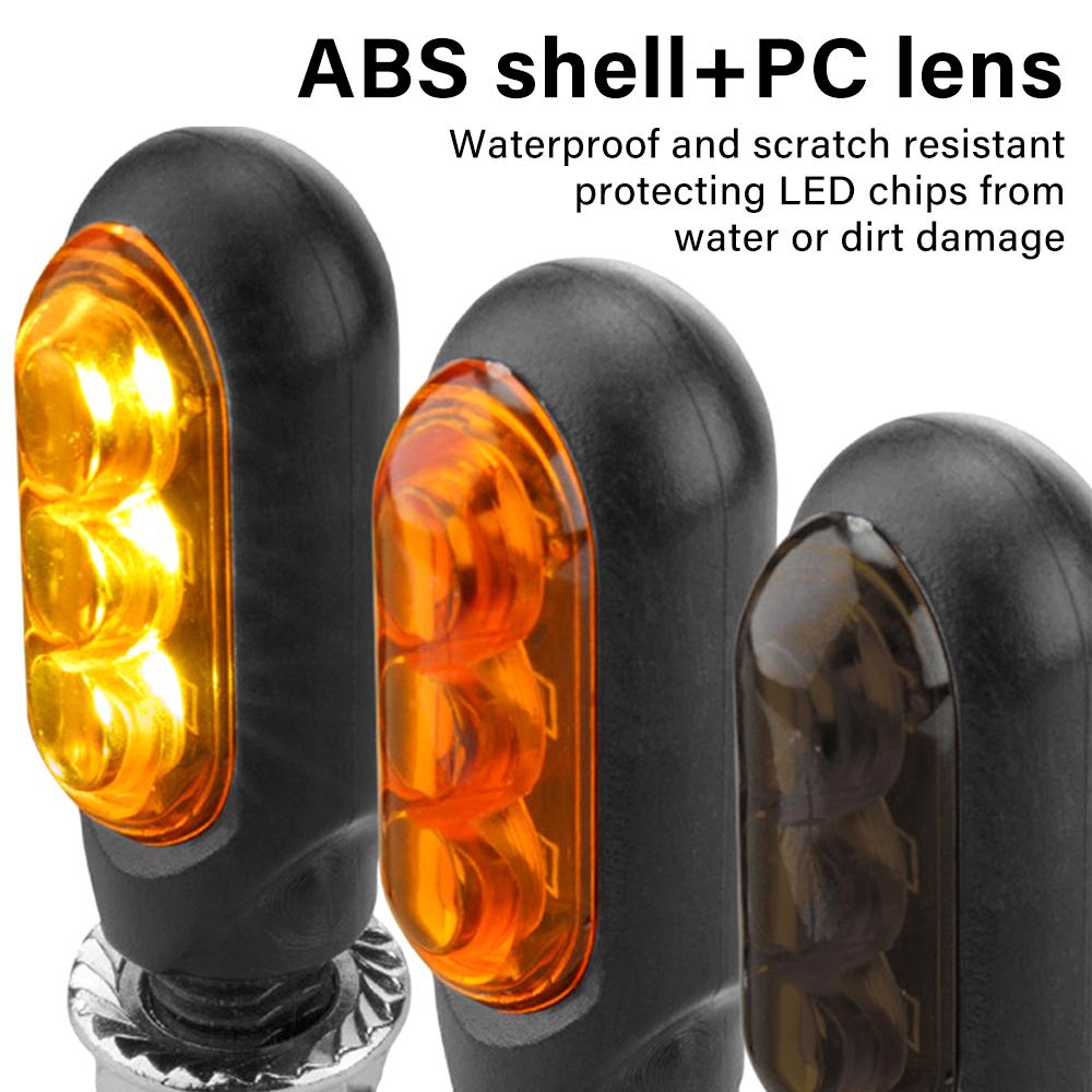 1 pair Motorcycle LED Turn Signal Lights 8mm Amber Flashing Light Blinker Turn Signal Lamp 12V Moto Indicator Lamp Accessories