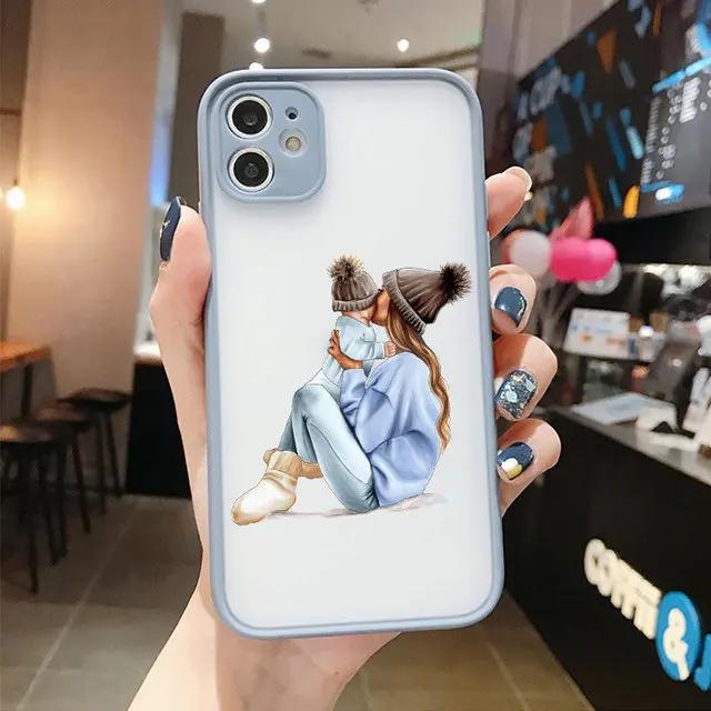 Super Mom Dad Gril Boy Child Phone Case For iPhone 17 16 15 14 13 12 11 Pro Max Mini 7 8 Plus SE Shockproof Matte Cover Fundas