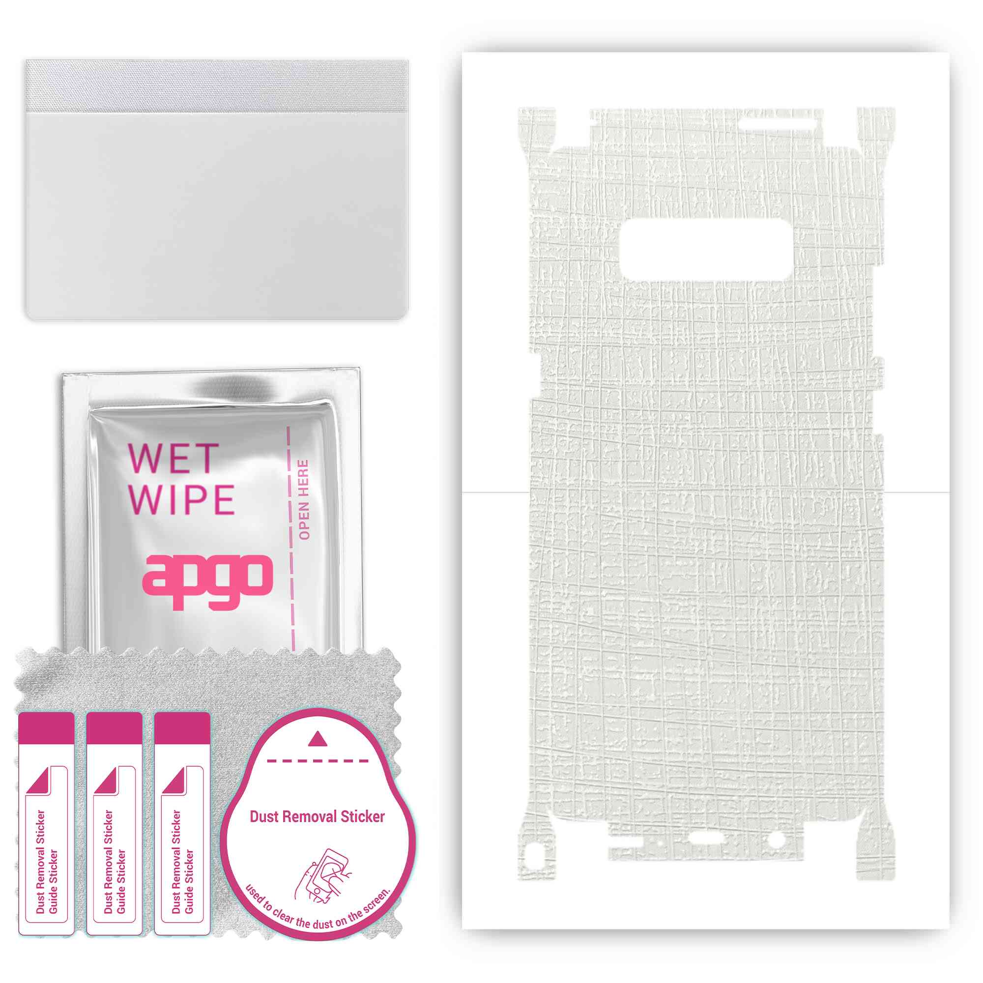 

apgo Protective Skin Sticker for the back+sides compatible with Samsung Galaxy Note 8, Full Wrap Film, Foil, Vinyl - Pattern White Fabric