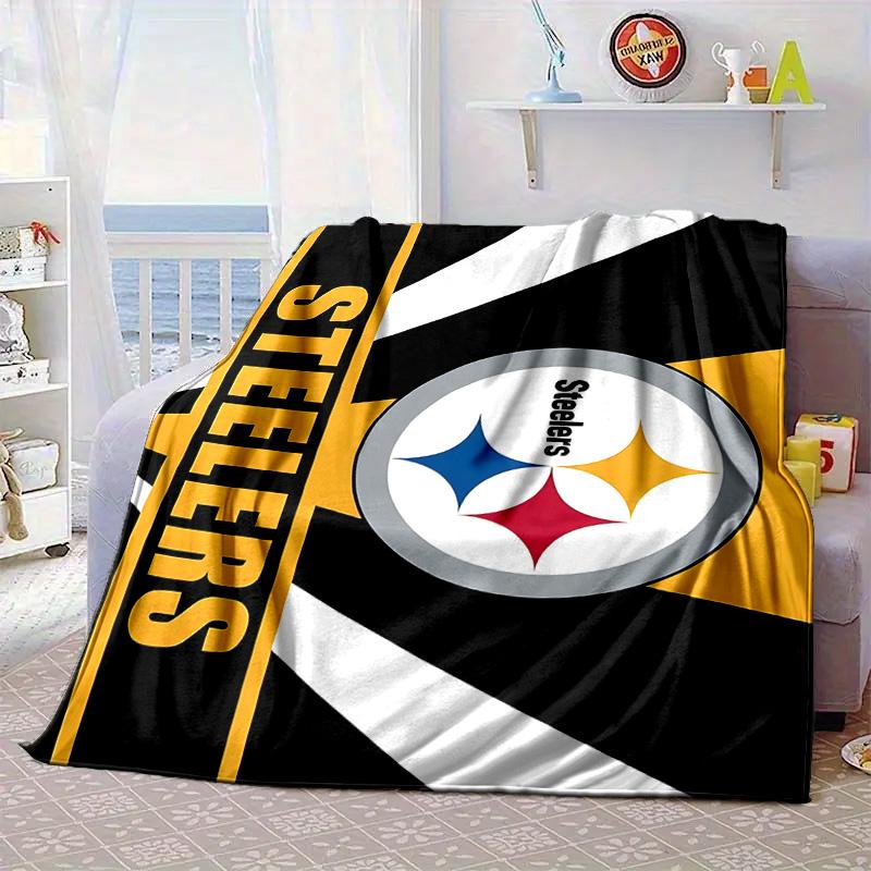 Pittsburgh Steelers Logo Art Portable Blanket/Soft Blanket Bedding Blanket Suitable for Travel Camping Living Rooms Offices Sofas Fan Gifts