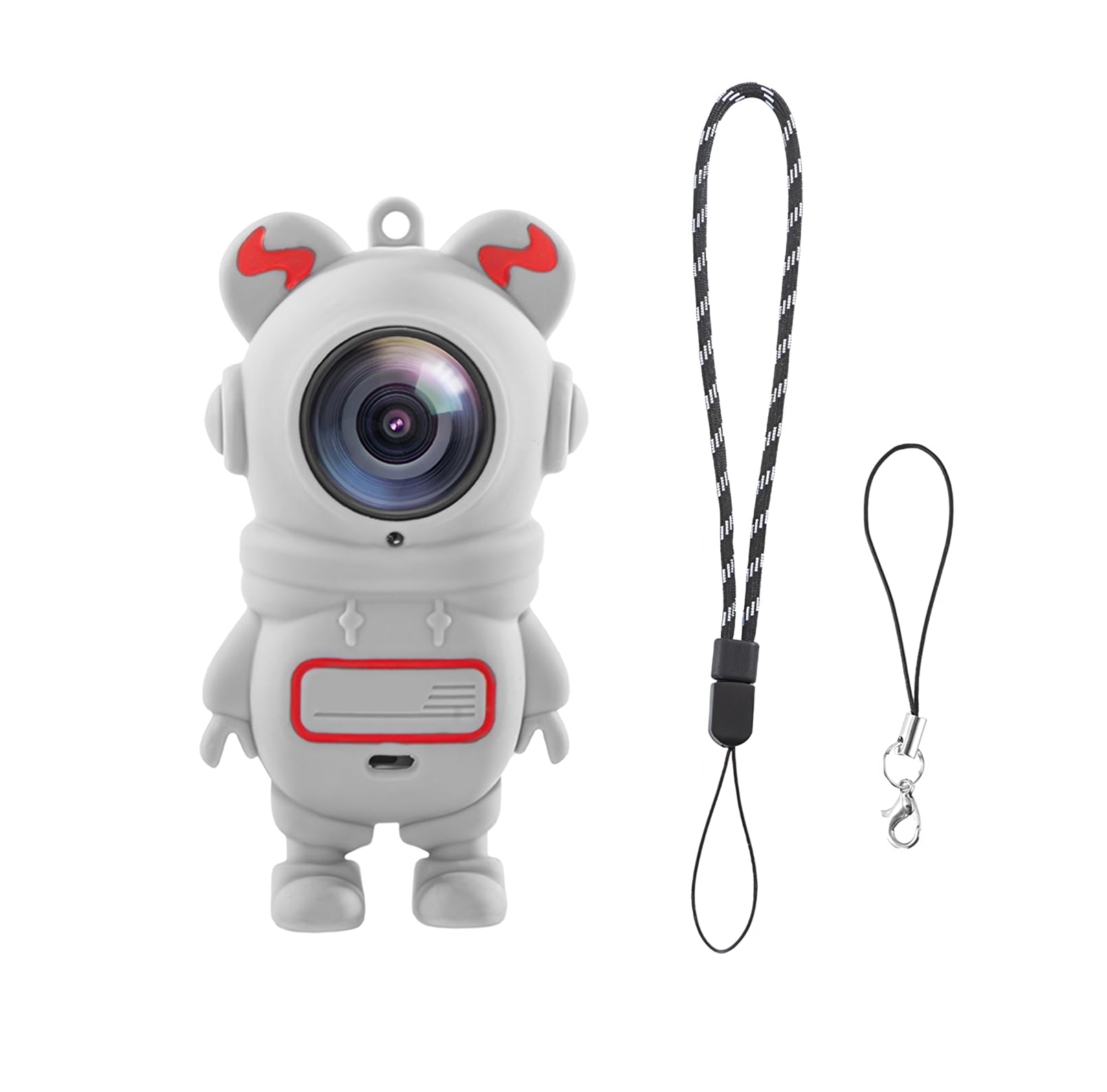 

SHEAWA for Insta360 GO Case Strap Cover Silicone Case Shock Absorption Scratch Prevention Astronaut Shape Protective Case Protective Cover Compatible сірий колір