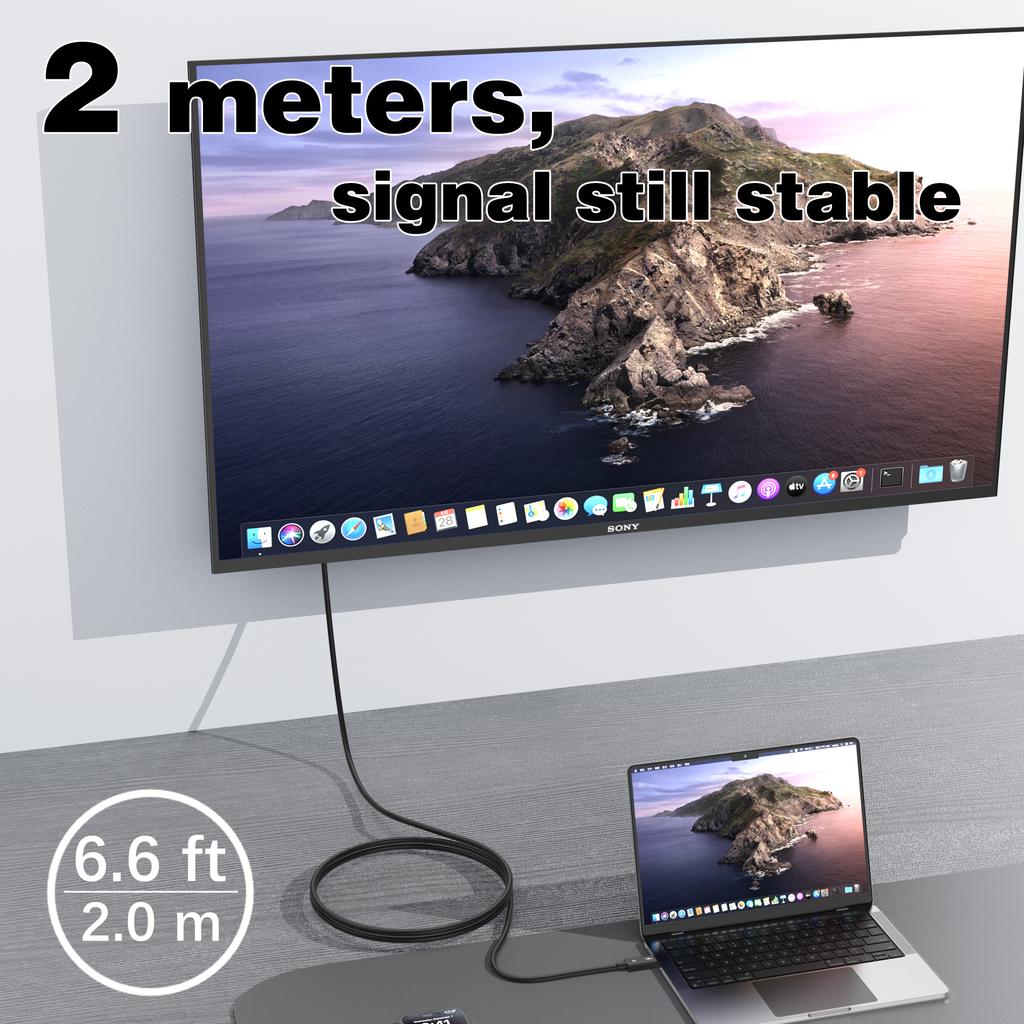 100w coaxial cable Thunderbolt 4 Type C Egpu Cable 2m Thunderbolt3 Data Transfer USB 4 Cable 8K 60HZ for Macbook LG Dell