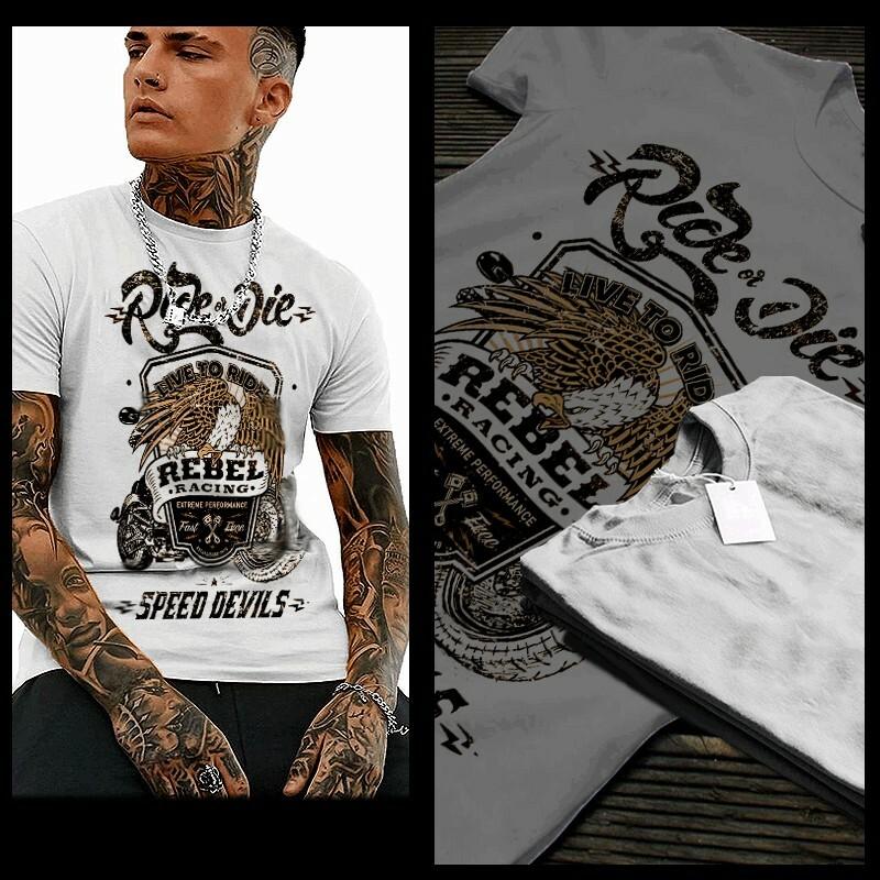 Car racing t-shirt American motor sport racing auto race drag rider XL White tee