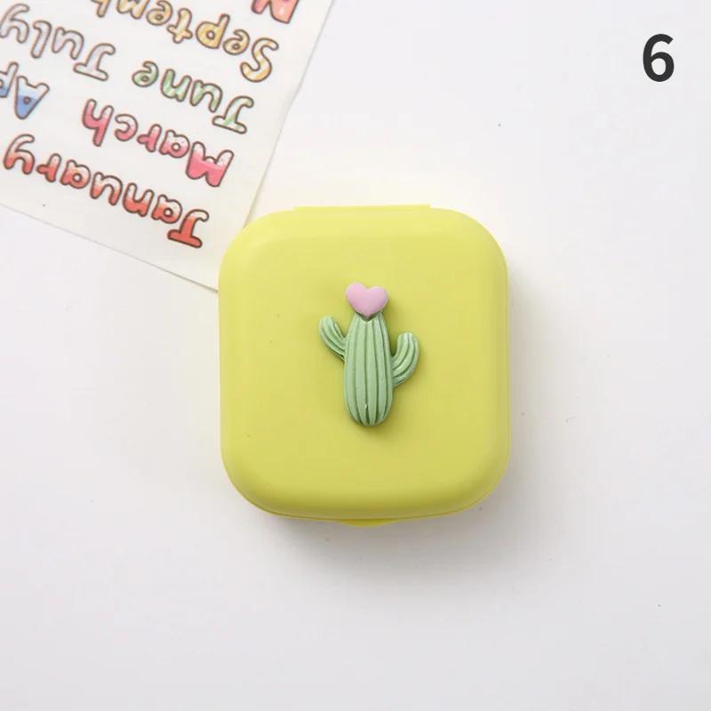 Tragbare süße Fruchtsüßigkeit einfarbige Kontaktlinsenbox Linsenbehälter für Augenpflegeset Brillenetui Halter Behälter Geschenk