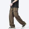 Simple overalls men's spring and autumn new multi-pocket trend casual pants neutral wind loose straight trousers