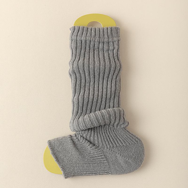 Grey Foot Socks for Women In Winter, Thickened and Fleece Warm Long Socks, Pile Socks, Long Leg Coverings