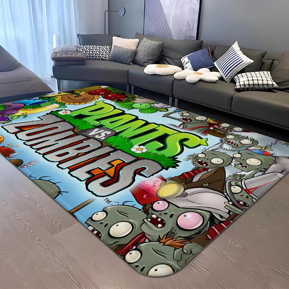 P-Plants-vs-Zombie Cartoon Door Mat Nordic Style Home Doormat Bathroom-Toilet Mats Bedroom Bedside Mats