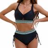 High Waist Drawstring Webbing Sexy Bikini Set Comfortable Elegant Two Piece