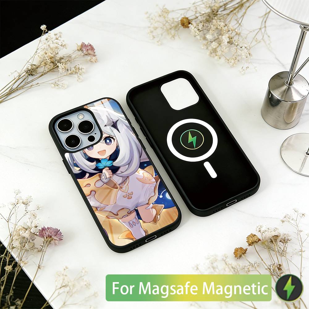 

G-Genshin Impact P-Paimon Phone Case For iPhone17,16,15,14,13,12,11 Plus,Pro Magnetic with Magsafe Wireless Charging iPhone16Pro