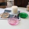 Flache Tablett Kerzenhalter Säulen Tablett, Runder Dekorativer Glas Pinke Schale, Modern für Zuhause Tischdekor Champagner Farbe