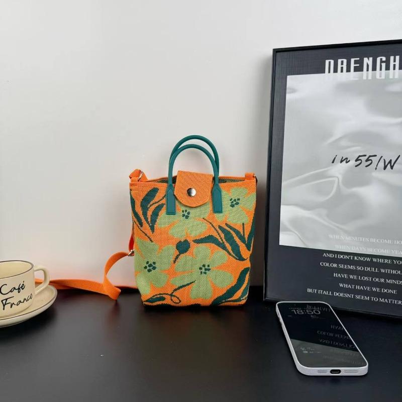 New knitted mobile phone bag, high-end handbag, women's messenger bag, adjustable versatile, convenient and large-capacity bag