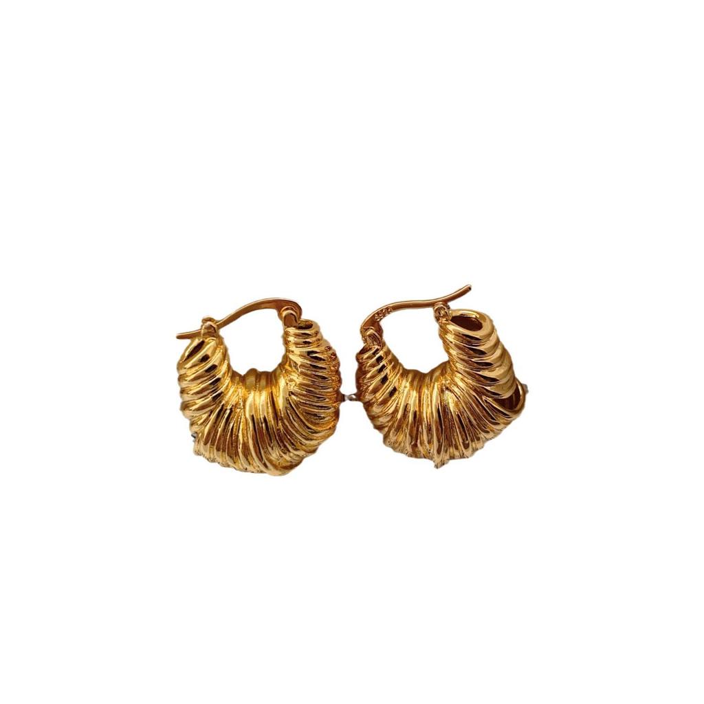 Minimalist European & American Brass Gold-Plated Horn Earrings & Cuffs