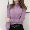 Autumn Winter Pure Wool Sweater Women's Half High Neck Pullover Casual Knit Tops Fashion Warm Plus Size Female Sweaters