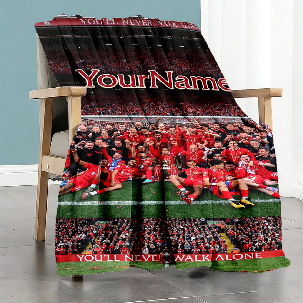 Liverpool Personalized Text Blanket Cozy Personalized Blanket Soft Warm Cozy for Seaside Nap Sofa Bed Four Seasons Multipurpose
