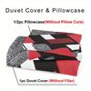 2/3Pcs Geometric Pattern Down Duvet Cover Set - 1 Duvet Cover + 1 Or 2 Pillowcases Fashionable Classic Popular Red Stripe