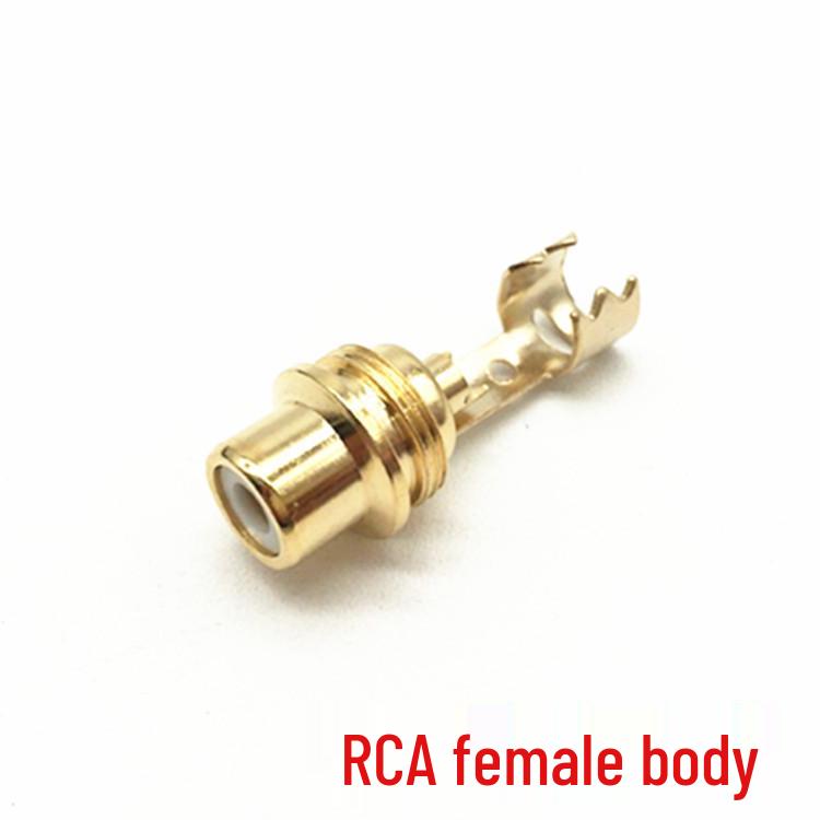 Copper Core Gold-Plated RCA Plug - High-Quality Metal Lotus Male & Female Connector