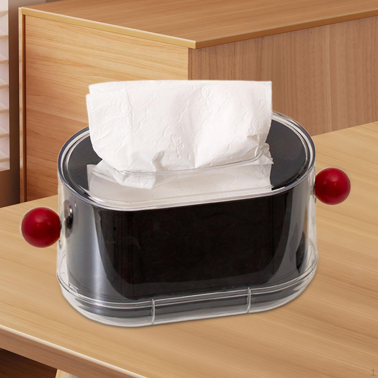 

Крышка коробки для салфеток, диспенсер для салфеток для лица, съемный держатель для туалетной бумаги для туалетного столика Black Red