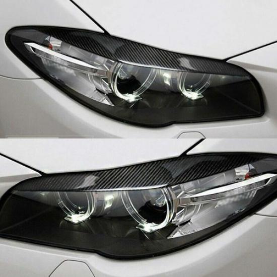 Headlight Eyebrow Cover Trim For 2010-2013 BMW 5 Series F10 Carbon Fiber