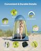 Camping Shower Tent, 1 Room, Portable Privacy Tent Changing Room with Ground Stakes, Ropes, Carry Bag, and Steel Poles, 200D Oxford Fabric with Silver