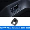 Interior Accessories For Volkswagen VW Atlas Teramont 2017- Carbon Fiber Rear Trunk Tail Door Switch Button Cover Trim