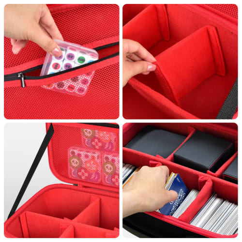 Deck Case, Card Case for Yu-Gi-Oh!, Pokemon, MTG, Duel Masters, and Other Card Games, with Playmat Holder and Shoulder Strap, Black (Case Only)