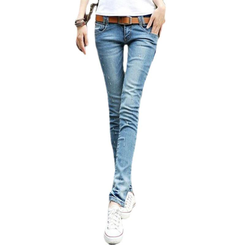 2025 Frühling & Herbst Niedrige Taille Schlankmachende Koreanischer Stil Bleistiftjeans für Damen