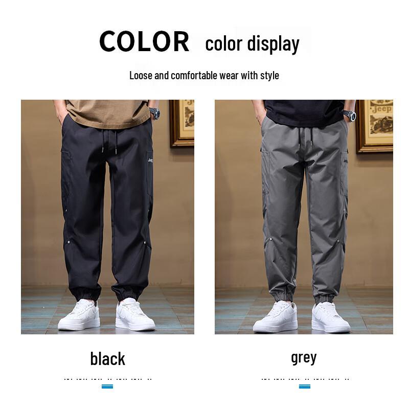 Jeep Men's 2025 New American Style Thin Loose Fit Jogger Cargo Pants