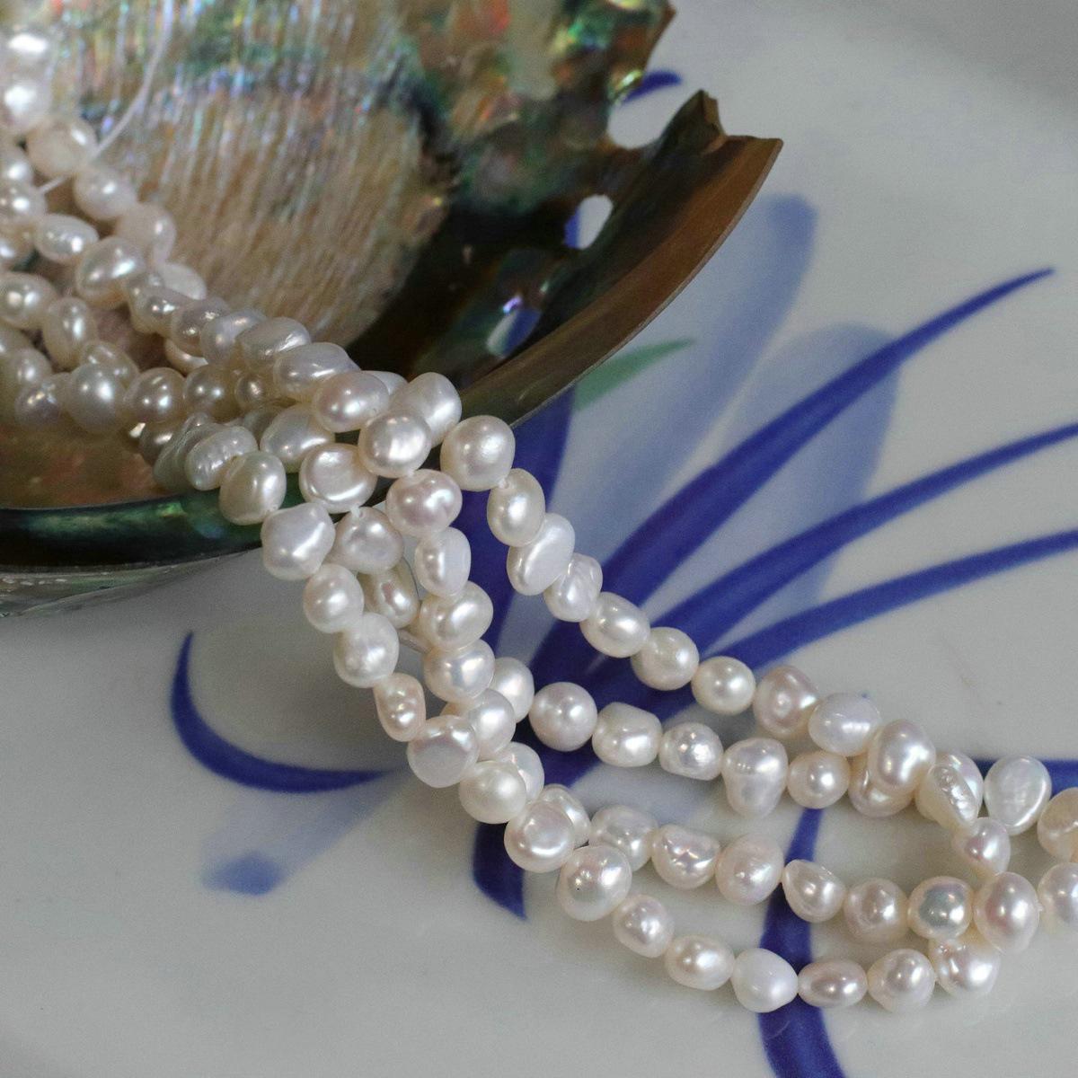 Irregular Flat Pearls 5-6mm: Lustrous DIY Jewelry Accessory Components