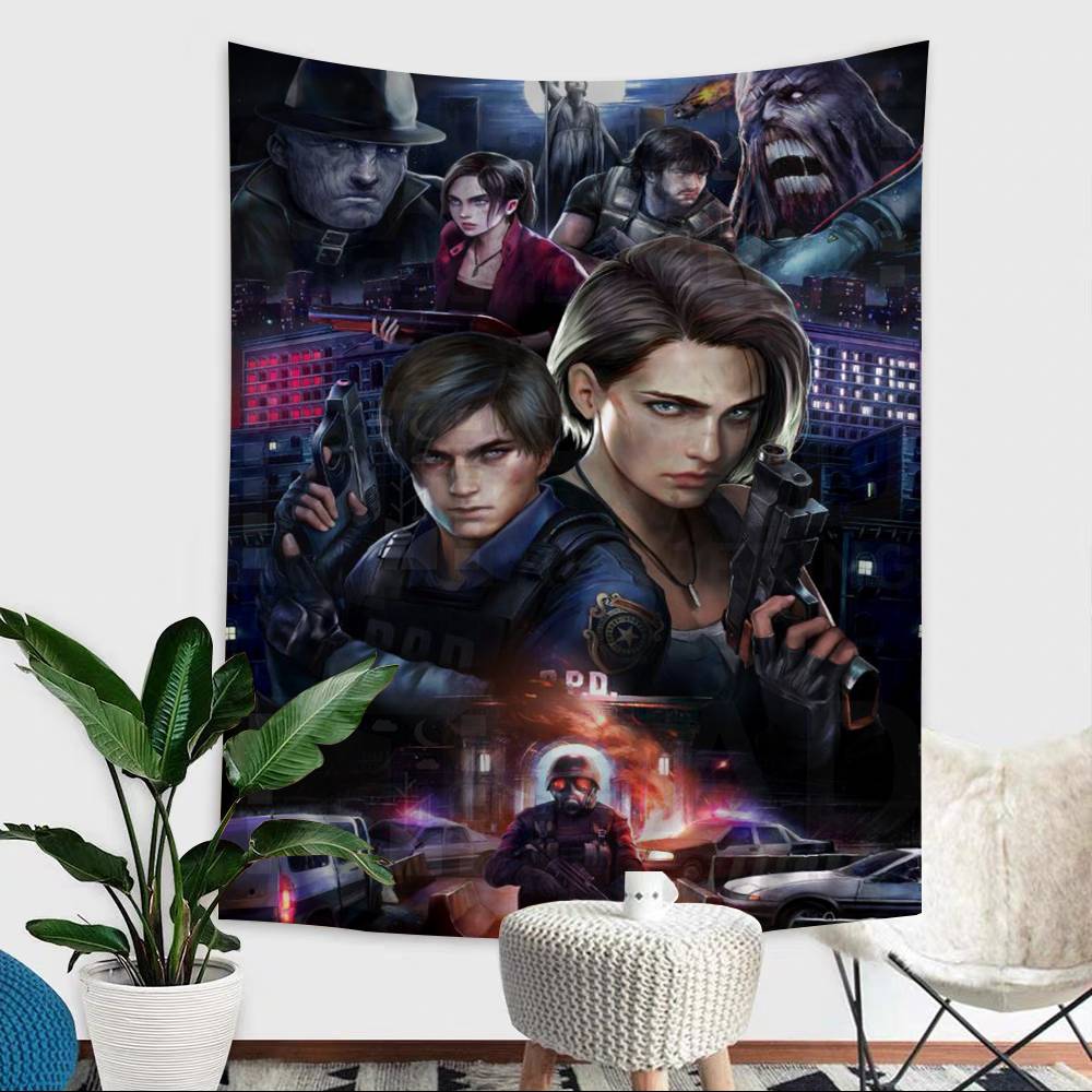 

Hot Game RResident EEvil Colorful Tapestry Wall Hanging Hanging Tarot Hippie Wall Rugs Dorm Wall Art Decor 74x94cm(29x37in)