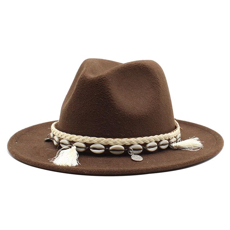 Woolen Top Hat, Minority Style Jazz Hat, Retro Flat-Brimmed Big Eaves Hat.