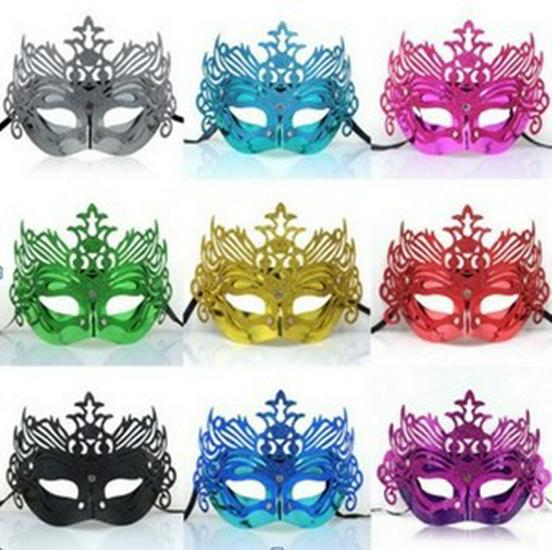 Venetian Gold Powder Crown Party Masks - Halloween Ball Accessories One Size серебряный