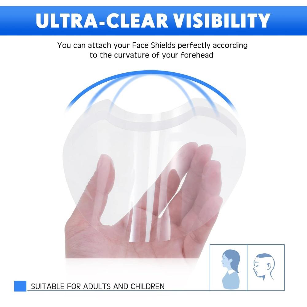 50 Pezzi Visiera Doccia Viso per Trucco Monouso in Plastica Visiera Doccia Trasparente Copri Viso per Lacca per Capelli Salone Extension Ciglia Strumento per Styling
