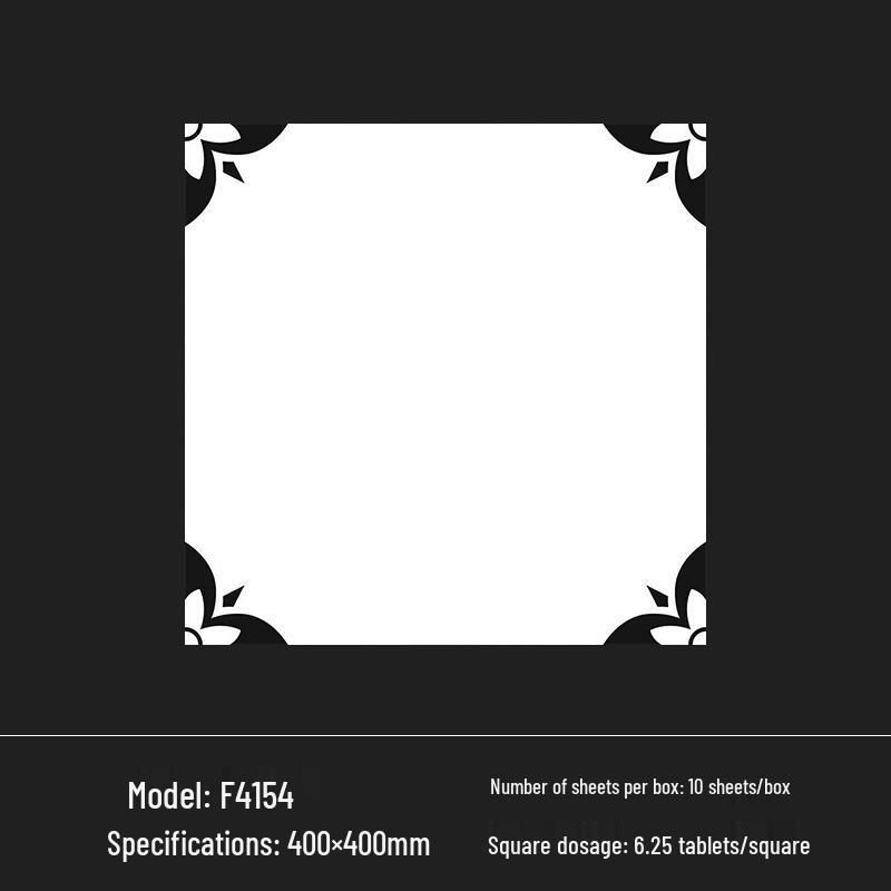 400x400 Zelená francouzská retro dlaždice s malým květinovým vzorem pro kuchyň, koupelnu, balkon a podlahu