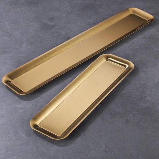 Stainless Steel Rectangular BBQ Plate Korean Style Roasting Pan for Meat Snack Dessert Tray Sushi Dish for Home Kitchen