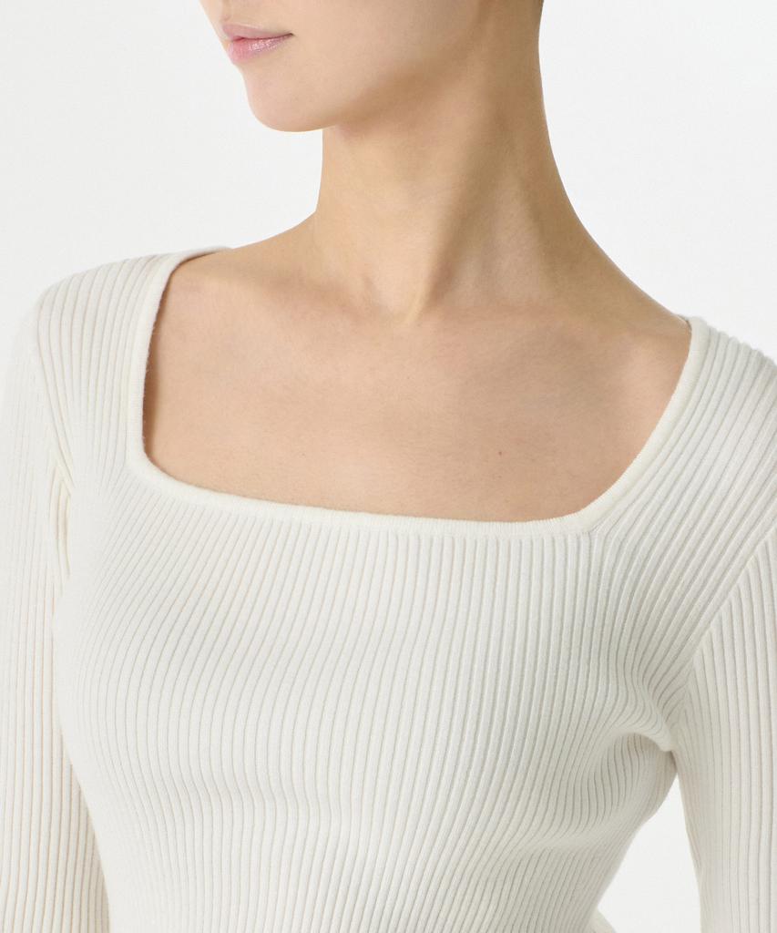 MUSINSA STANDARD WOMAN Women'S Ribbed Slim Square Neck Knit [Ivory]