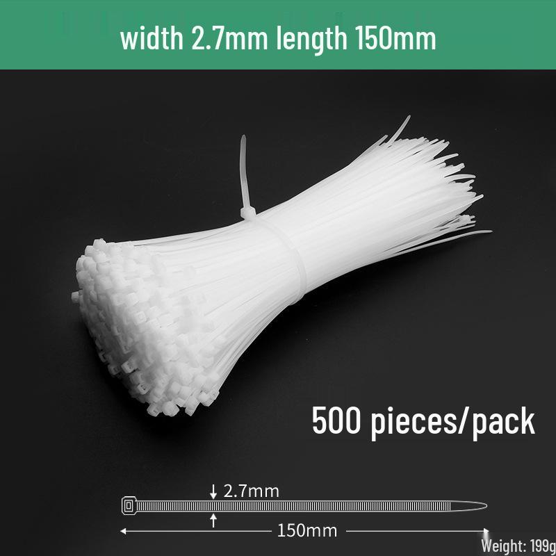 Black Self-Locking Nylon Cable Tie with Strong Anti-Theft Buckle