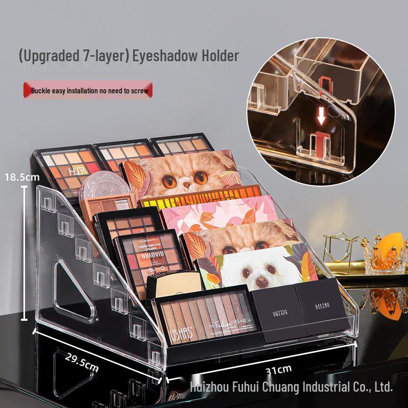 Acrylic Badge Display Stand with Transparent Tiered Shelves for Desktop Badge Storage
