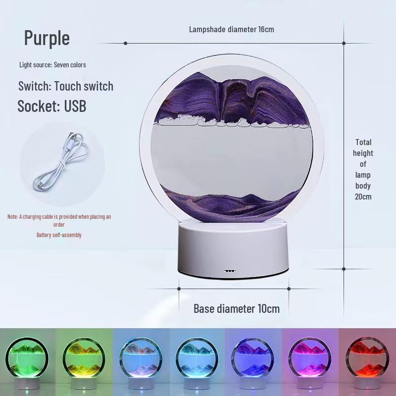 Hourglass Night Light: Quicksand Painting Lamp for Bedroom & Bedside Decoration, Perfect Unique Gift for Bestie's Birthday.
