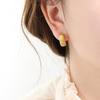 Baroque Geometric Titanium Steel Earrings - Twisted Moon C-Shape, Non-Fading, Versatile, Retro Style.