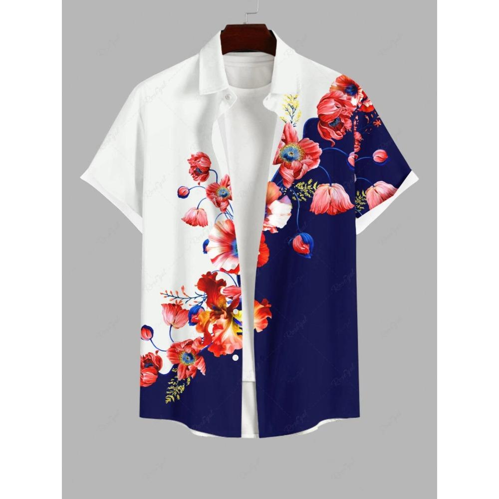 Fashion Men's Hawaiian Shirts 3D Printed Short Sleeved Button Down Lapel Shirt Oversized Tops 2025 Summer Casual Aloha Shirts